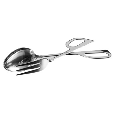 Winco ST-10 Salad 10" Stainless Steel Spoon/Fork Scissor Salad Tongs