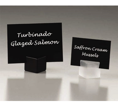American Metalcraft TAGA7WT 4" W Black Acrylic Mini Chalk Card