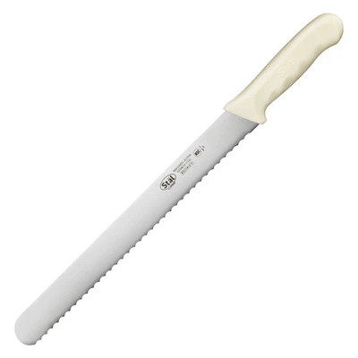 Winco KWP-121 12" Wavy Edge Slicer Knife with Polypropylene Handle