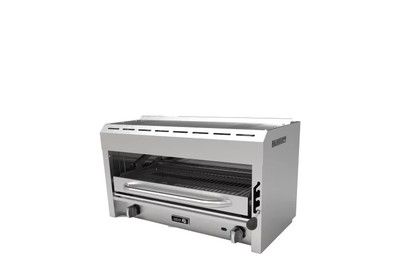Asber AESB 36 EM Emerald Line 36" W Stainless Steel Natural Gas Infrared Salamander Broiler - 40,000 BTU