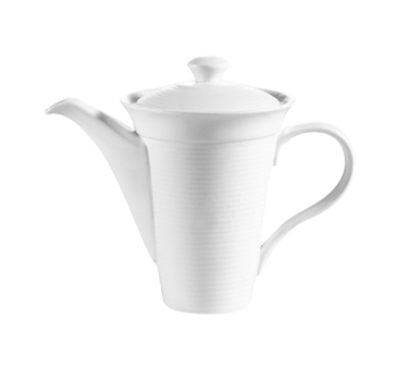 CAC China HMY-TPW13 13 Oz. Super White Porcelain Embossed Harmony Teapot (2 Dozen Per Case)