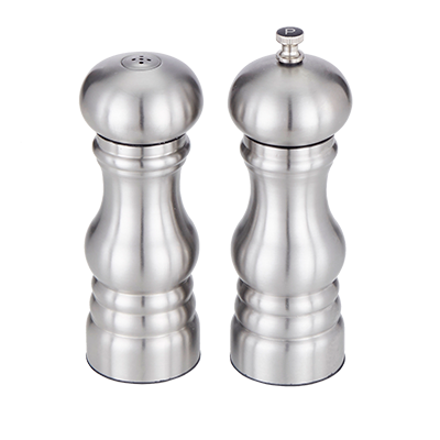 American Metalcraft PMSS62 6" H Stainless Steel Salt and Pepper Mill and Shaker Set