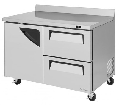 Turbo Air TWF-48SD-D2-N 48.25"W Two-Section Stainless Steel Door Super Deluxe Worktop Freezer