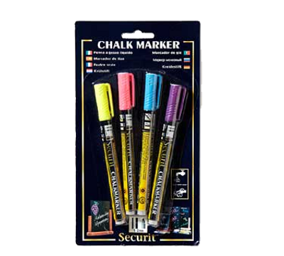 American Metalcraft BLSMA100V4TR Mini Tip Assorted Securit Chalk Markers (Packed By 4)