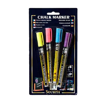 American Metalcraft BLSMA100V4TR Mini Tip Assorted Securit Chalk Markers (Packed By 4)