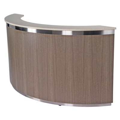 Lakeside 76814 90" Curved Mobile Bar with Stainless Steel Work Shelf