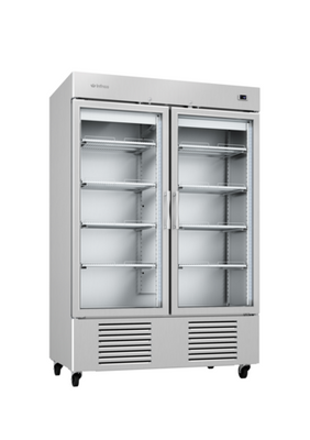 Infrico USA IRR-AN49CR 54.5" W Two-Section Glass Door Reach-In Refrigerator