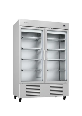 Infrico USA IRR-AN49CR 54.5" W Two-Section Glass Door Reach-In Refrigerator