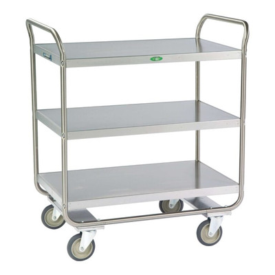 Lakeside 244 36"W x 22"D x 40-5/8"H Stainless Steel Shelves with Reinforced Edges Utility Cart