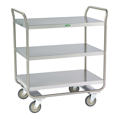 Lakeside 244 36"W x 22"D x 40-5/8"H Stainless Steel Shelves with Reinforced Edges Utility Cart