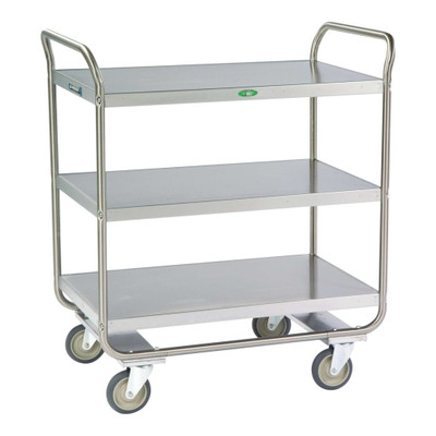 Lakeside 244 36"W x 22"D x 40-5/8"H Stainless Steel Shelves with Reinforced Edges Utility Cart