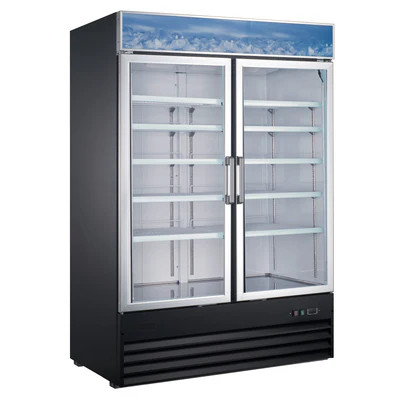 Admiral Craft USRFS-2D/54 53.25" W 2-Section 2 Glass Doors U-STAR Refrigerated Merchandiser - 4.3 Amps