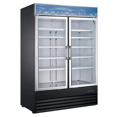 Admiral Craft USRFS-2D/54 53.25" W 2-Section 2 Glass Doors U-STAR Refrigerated Merchandiser - 4.3 Amps