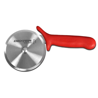 Dexter 18023 4" High Carbon Steel Pizza Cutter Polypropylene White Handle