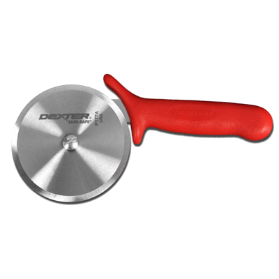 Dexter 18023 4" High Carbon Steel Pizza Cutter Polypropylene White Handle