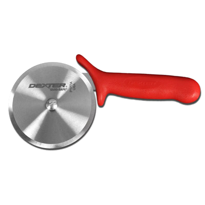 Dexter 18023 4" High Carbon Steel Pizza Cutter Polypropylene White Handle