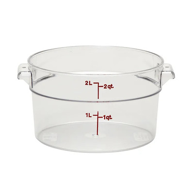 Cambro RFSCW2135 2 qt Clear Round Camwear Storage Container