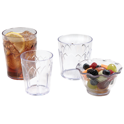 Dinex DXFT907 9 Oz. Clear SAN Plastic Fenwick Tumbler (72 Each Per Case)