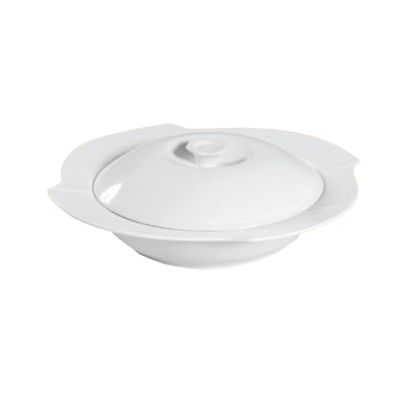 CAC China COL-120 30 Oz. Super White Porcelain Accessories Fashion Pasta Bowl Set (8 Set Per Case)
