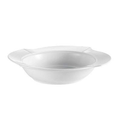 CAC China COL-120 30 Oz. Super White Porcelain Accessories Fashion Pasta Bowl Set (8 Set Per Case)