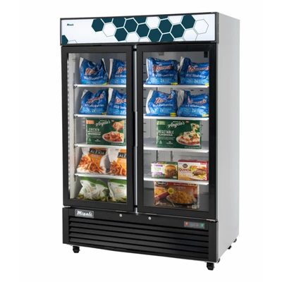 Migali C-49FM-HCE 54.4"W Two-Section Glass Door Competitor Series Freezer Merchandiser