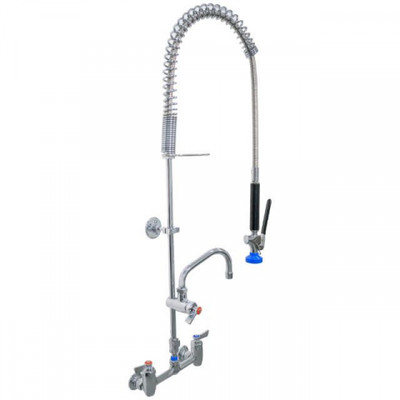 Fisher 83940 8" Backsplash with Tee Control Valve Ceramic Cartridges Wall Bracket Pre-Rinse Unit