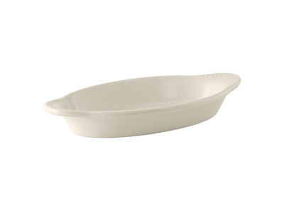 Tuxton BEN-150 17 Oz. Ceramic American White/Eggshell Oval Welsh Rarebit (1 Dozen)