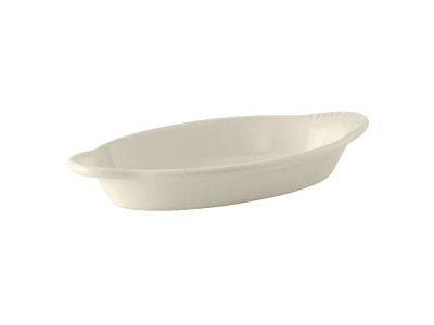 Tuxton BEN-150 17 Oz. Ceramic American White/Eggshell Oval Welsh Rarebit (1 Dozen)