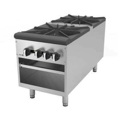 Asber AESP-42-4-LP 18" W Stainless Steal Liquid Propane Stock Pot Range - 180,000 BTU