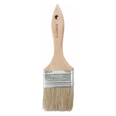 Winco WBR-25 Pastry Brush 2-1/2" Wide Boar Hair Bristles Wooden Handle Metal Ferrules