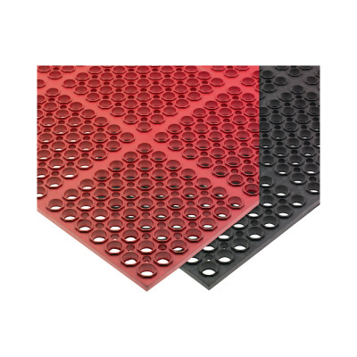 San Jamar KM2200B 3'L x 5'W x 3/4"D Red Kitchen Mat