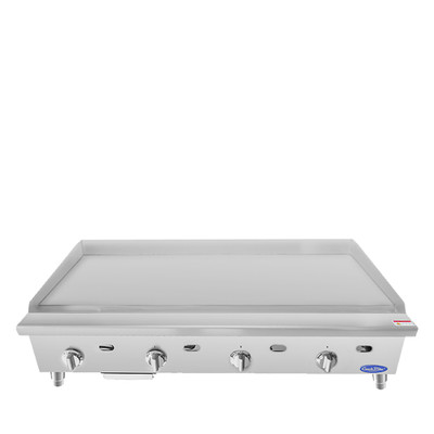 Atosa ATTG-48 48" W Stainless Steel Liquid Propane Countertop CookRite Heavy Duty Griddle - 100,000 BTU