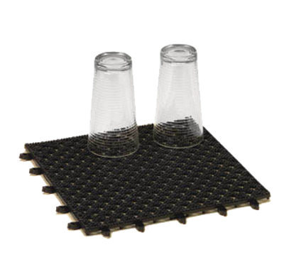 American Metalcraft BT12X12 12&quot; x 12&quot; Black Molded Vinyl Bar Tile