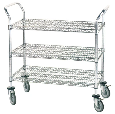 Advance Tabco WUC-1836R-X 36" W Metal 3 Shelves Special Value Wire Utility Cart