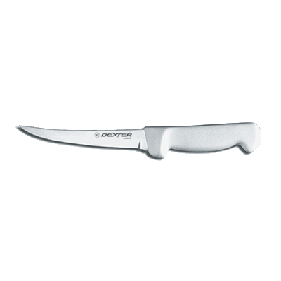 Dexter 31619 5" White Curved Basics Boning Knife with Polypropylene Handle