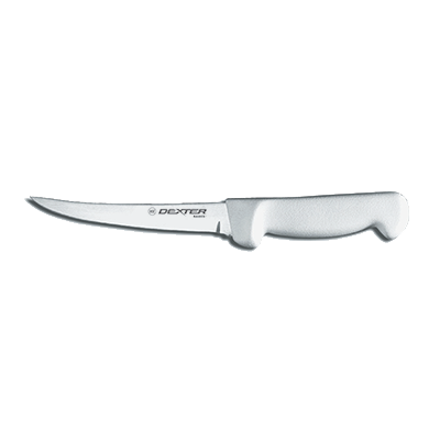 Dexter 31619 5" White Curved Basics Boning Knife with Polypropylene Handle