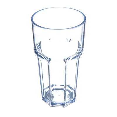 Carlisle 582207 22 Oz. Clear SAN Plastic Faceted Shape Louis Tumbler