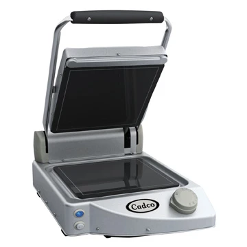 Cadco CPG-10F Single Panini Press with Ceramic Smooth Plates - 120 Volts