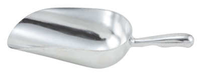 Winco AS-12 12 Oz. Round Bottom Aluminum Utility Scoop
