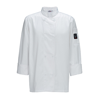 Winco UNF-6WM White Mulholland Medium Chef Jacket