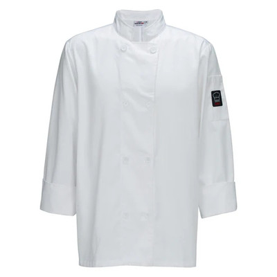 Winco UNF-6WM White Mulholland Medium Chef Jacket