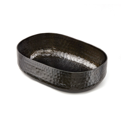 American Metalcraft ABHB69 48 Oz. Aluminum Black Oval Entree Basket