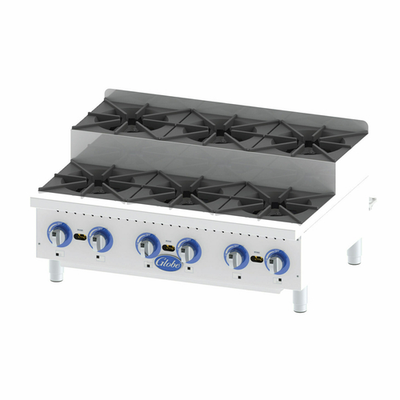 Globe GHPSU636G-NG 36&quot; Natural Gas Countertop Hotplate - 180,000 BTU