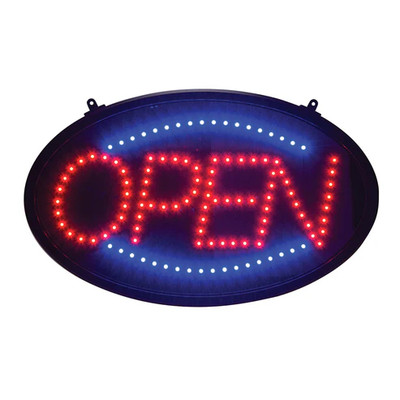 Winco LED-10 14"W x 1-3/4"H Oval Led Sign