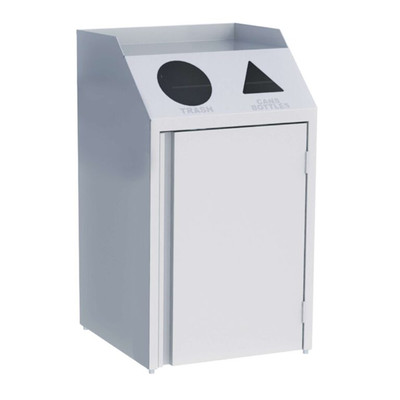 Lakeside 4312 46 Gal. Stainless Steel 2 Streams Front Access Waste and Recycle Station