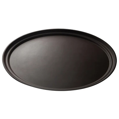 Cambro 2900CT138 23.5" x 28.88" Fiberglass Tavern Tan Oval Camtread Serving Tray