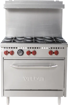Vulcan SX36-6BP-QS-PLATINUM 36" Liquid Propane SX Series Restaurant Range - 198,000 BTU