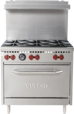 Vulcan SX36-6BP-QS-PLATINUM 36" Liquid Propane SX Series Restaurant Range - 198,000 BTU