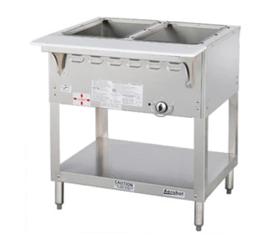 Duke WB302-NG 30.38" W Natural Gas Stainless Steel 2 Pan Open Base Aerohot Steamtable Wet Bath Unit - 15000 BTU