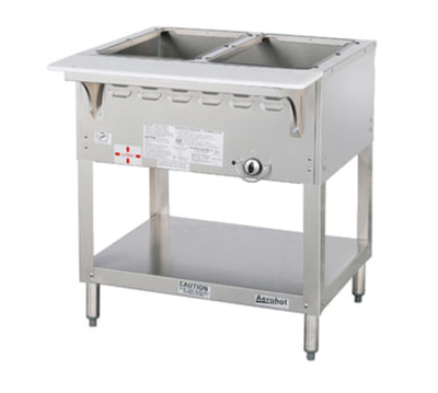 Duke WB302-NG 30.38" W Natural Gas Stainless Steel 2 Pan Open Base Aerohot Steamtable Wet Bath Unit - 15000 BTU
